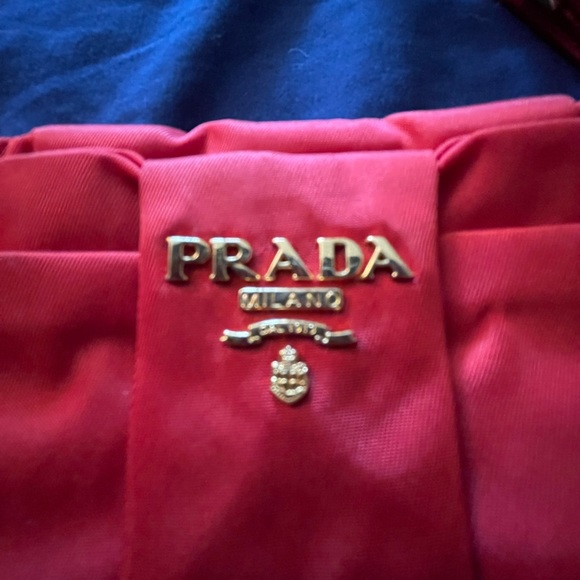 Red Prada Tessuto Wristlet with Bow - Picture 3 of 12